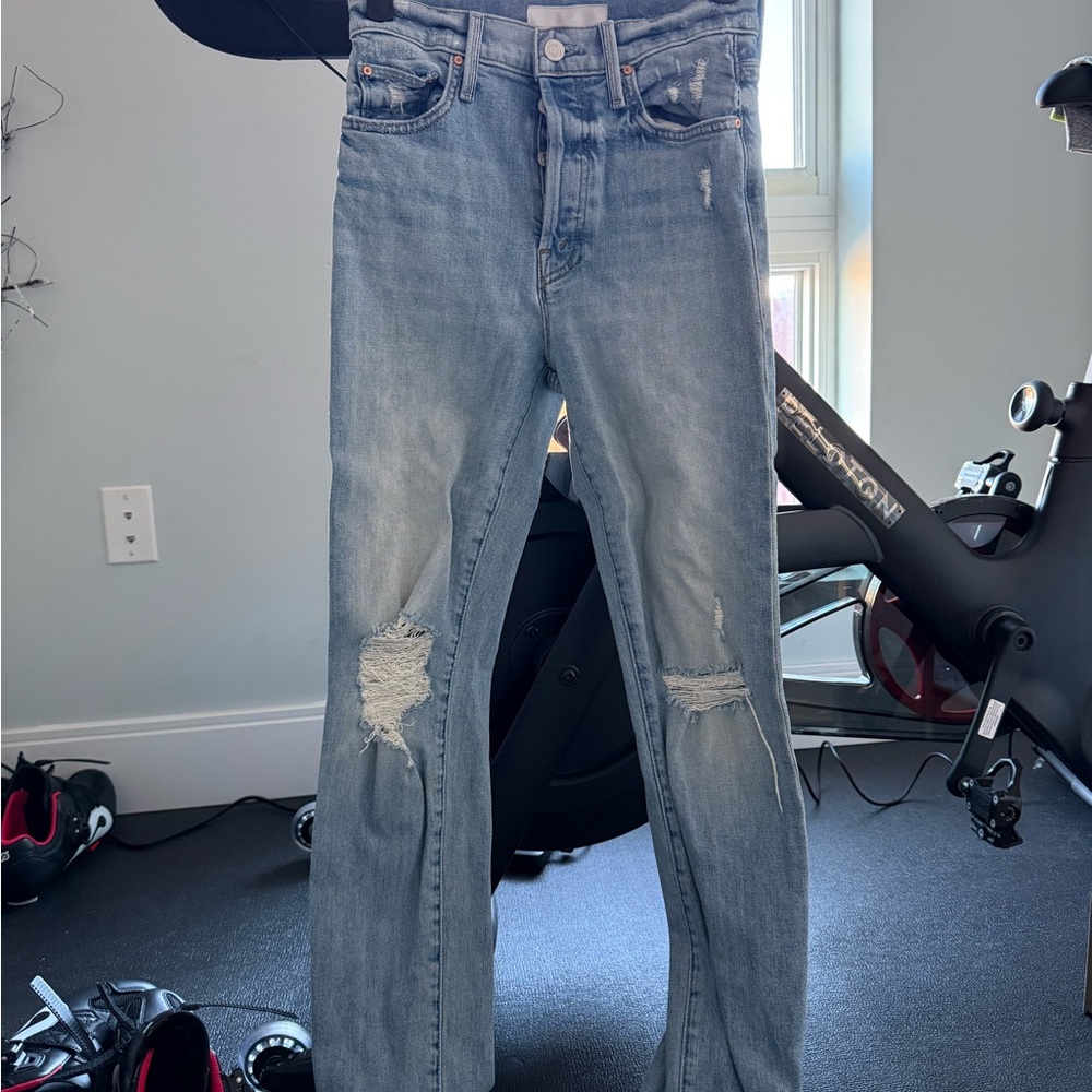 MOTHER Light Blue Straight Leg Jeans